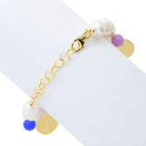 Toscana Italiana Dyed Quartz & Genuine Lira Coin Cultured Pearl Bracelet