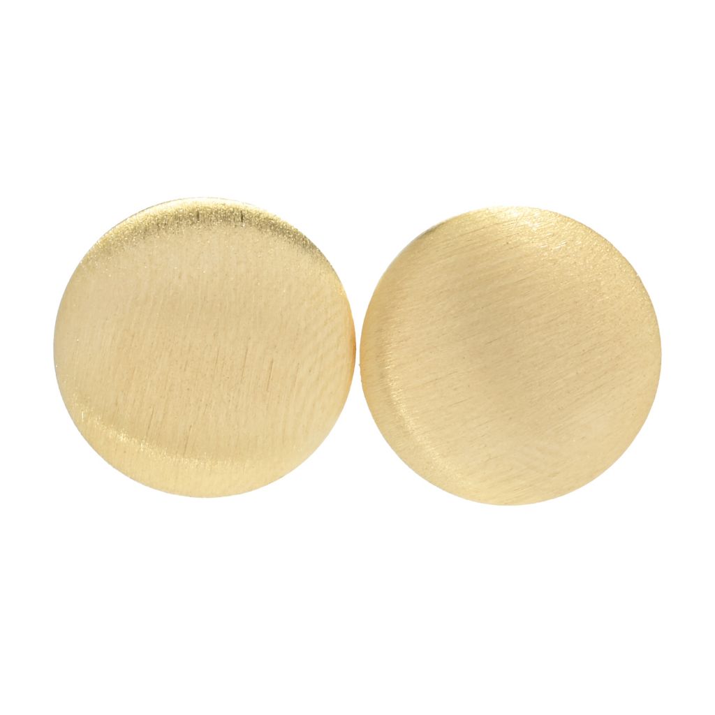 Toscana Italiana 18K Gold Plated Setosa Finish Button Stud Earrings
