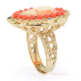 Cameo Italiano "Victoria" 16x12mm Shell Portrait Cameo & Choice of Gem Ring