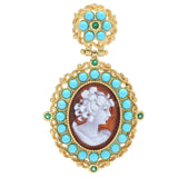 Cameo Italiano "Victoria" 16x12mm Shell Portrait Cameo & Choice of Gemstone Pendant
