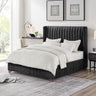 Corduroy Upholstered Wingback Bed Frame, No Box Spring