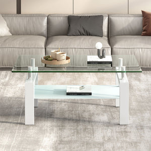 Tempered Glass Table With Storage