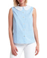 H Halston Sleeveless Lace Collar Blouse