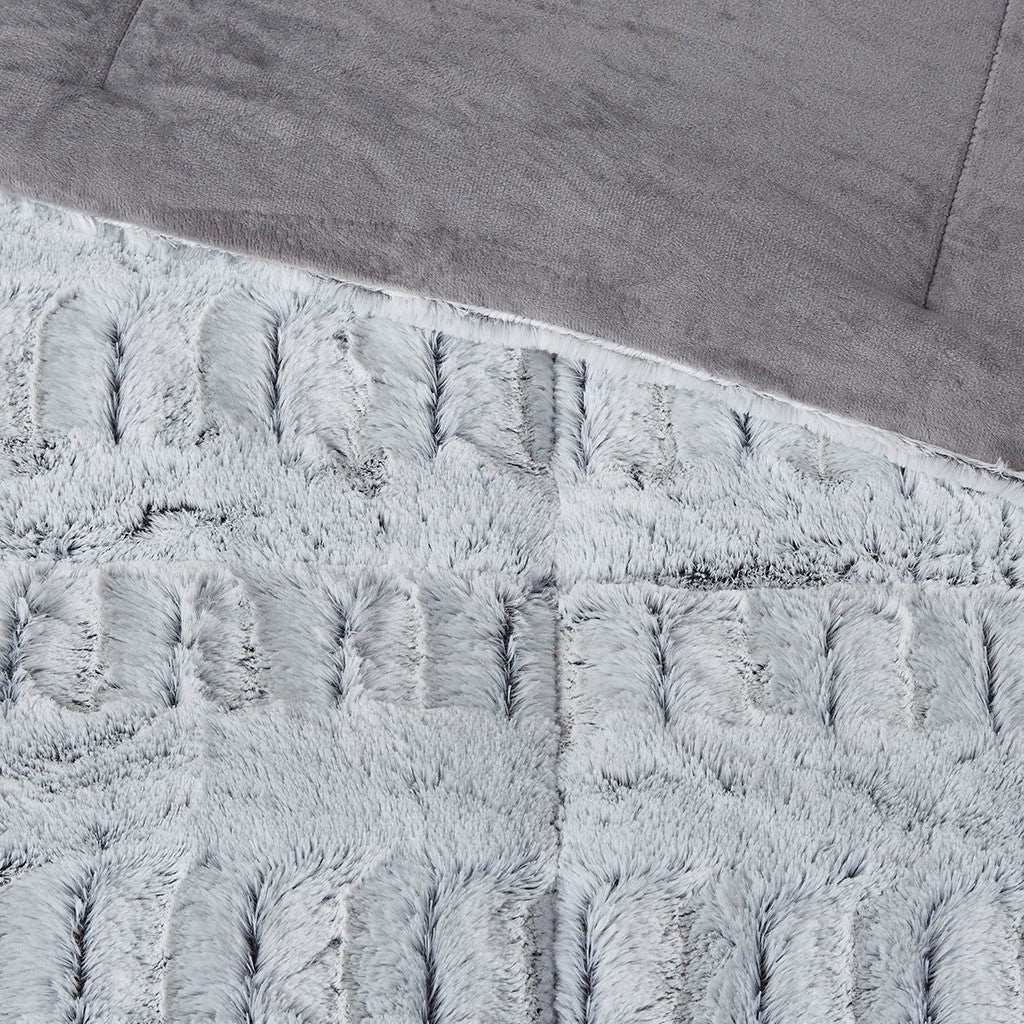 Twin/Twin XL Back Print Long Fur Comforter Mini Set