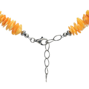 Southwest Elements Sterling Silver Yellow Amber Disc Rondelle Necklace