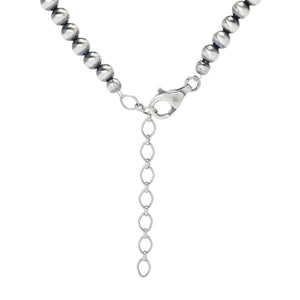 Southwest Elements 20x20mm Heart Shape Larimar & Navajo Pearl Beaded Necklace