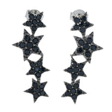 Platinum Plated Choice of Gemstone Shooting Stars Dangle Earrings