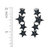 Platinum Plated Choice of Gemstone Shooting Stars Dangle Earrings