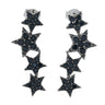 Platinum Plated Choice of Gemstone Shooting Stars Dangle Earrings