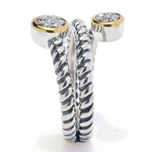 Melodia Diamonds 18K Vermeil 0.23ctw Cultured Diamond Wrap Around Ring