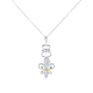 Melodia Diamonds 0.23ctw Lab Grown Diamond Fleur de Lis Pendant w/ Chain
