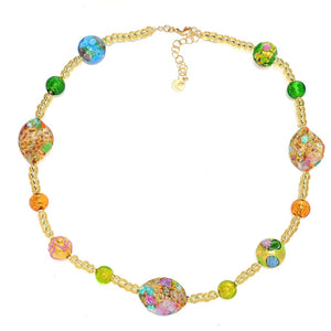 Il Murano di Francesca "Primavera" Multi Murano Glass Bead Necklace