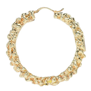 Graziella 23K Gold Plated Electroform Textured Hoop Earrings