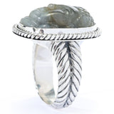 Artisan Silver by Samuel B. 22x16mm Carved Labradorite Buddha Head Ring
