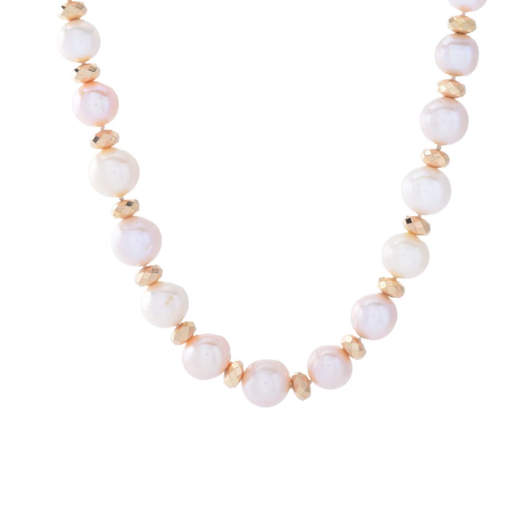 Far East Jewelry 14K Gold Accented Cultured Pearl & Hematite Necklace