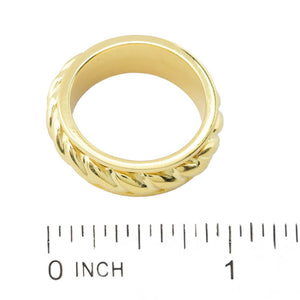 Toscana Italiana Gold or Platinum Plated Rope Chain Spinner Band Ring