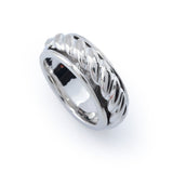 Toscana Italiana Gold or Platinum Plated Rope Chain Spinner Band Ring