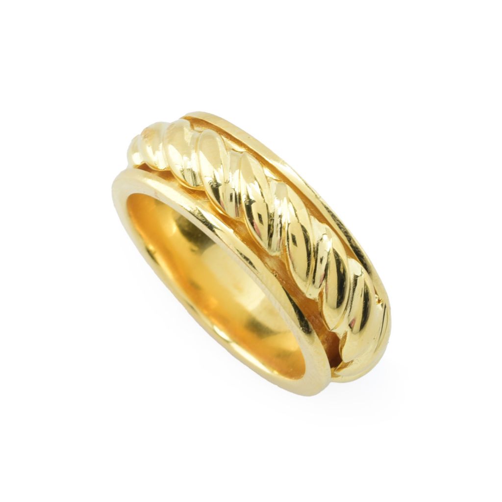Toscana Italiana Gold or Platinum Plated Rope Chain Spinner Band Ring