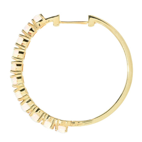 Gem Treasures 18K Vermeil or Sterling Silver Ethiopian Opal Hoop Earrings