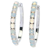 Gem Treasures 18K Vermeil or Sterling Silver Ethiopian Opal Hoop Earrings