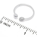 Brilliante Platinum Plated Simulated Pave Diamond Open Band Ring