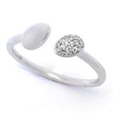 Brilliante Platinum Plated Simulated Pave Diamond Open Band Ring
