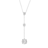 Brilliante Platinum Plated 2.54 DEW Simulated Diamond Pendant w/ Chain