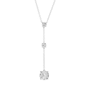 Brilliante Platinum Plated 2.54 DEW Simulated Diamond Pendant w/ Chain