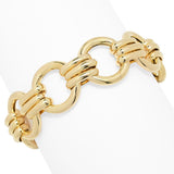 Toscana Italiana Gold or Platinum Plated Electroform Triple Row Link Bracelet