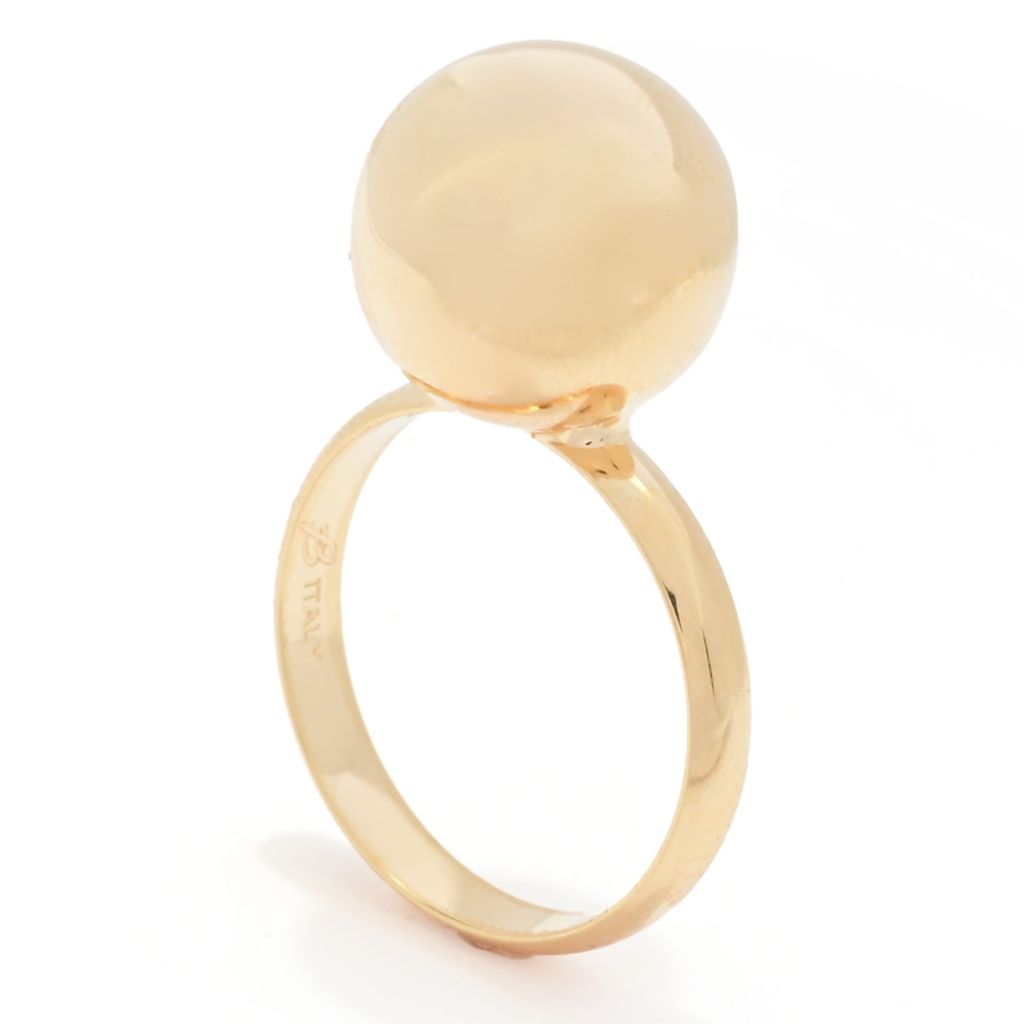 Toscana Italiana 18K Gold Plated 12mm Electroform Bead Statement Ring