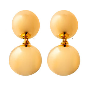 Toscana Italiana 18K Gold Plated Electroform Double Bead Drop Earrings