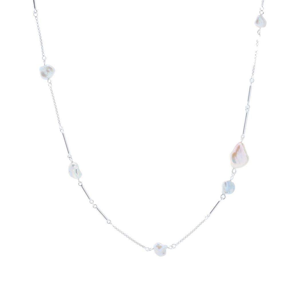 Kendra Scott 14K Gold Plated "Sabrina" Cultured Baroque Pearl Station Necklace