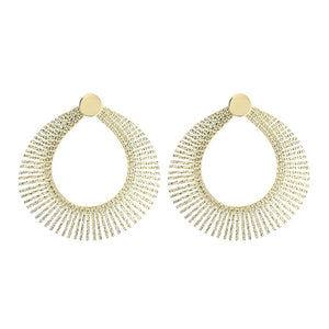 Toscana Italiana Gold or Platinum Plated Cleopatra Forward Facing Hoop Earrings