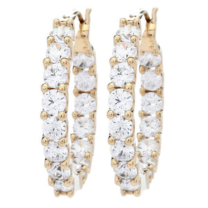 Brilliante 3.00 DEW Simulated Diamond Inside Out Hoop Earrings