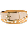 Men's Yellow Faux Leather Printed Belt - Regular Size
