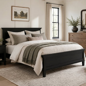Mid-Century Modern Wood Platform Bed