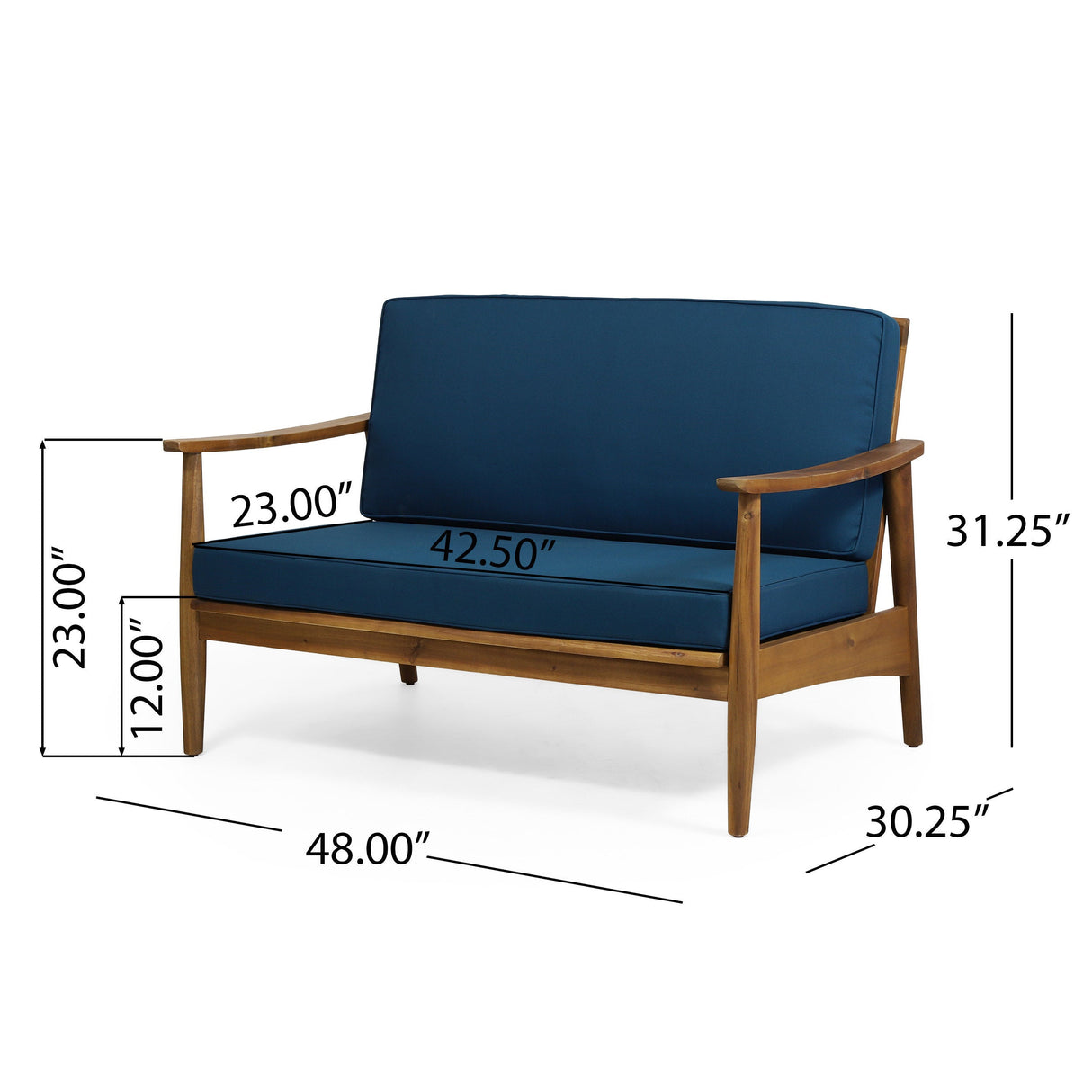 Willowbrook Teak Brown 4-Piece Wood Outdoor Patio Conversation Seating Set