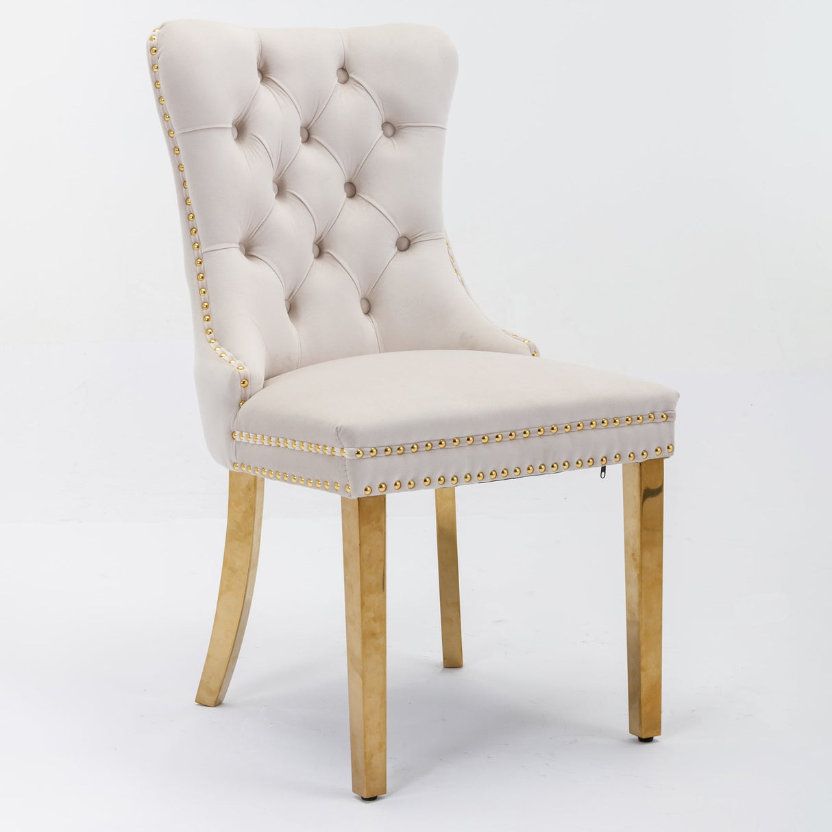 A&A Furniture Nikki Collection Modern Velvet Upholstered Dining Chair Set of 2
