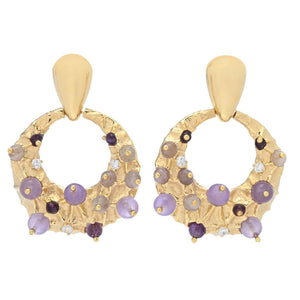Gaetano Vitiello "Bolle" Amethyst & Simulated Diamond Drop Earrings