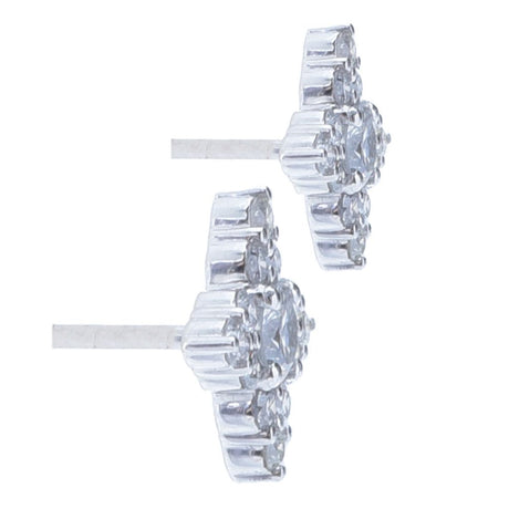 Gems of Distinction 14K White Gold 0.50ctw Diamond 4-Point Star Stud Earrings