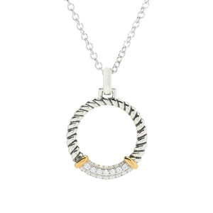 Melodia Diamonds 18K Vermeil 0.20ctw Lab Grown Diamond Circle Pendant w/ Chain