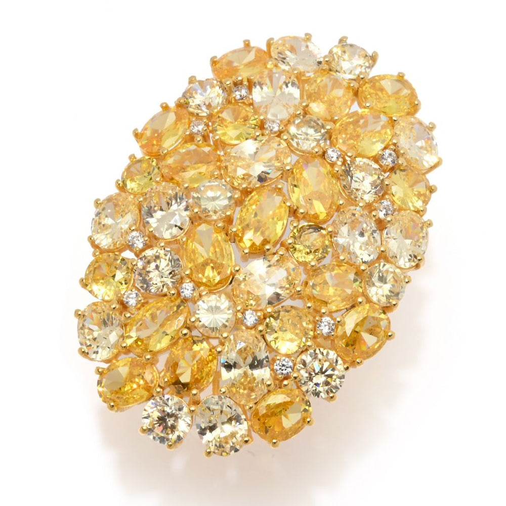 "Color Crush" Simulated Gemstone Elongated Cluster Ring