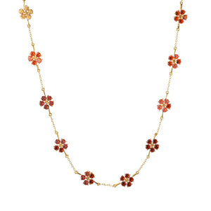 "Color Crush" Simulated Gemstone Flower Cluster Necklace