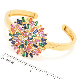 "Color Crush" 18.34 DEW Simulated Gemstone Cuff Bracelet