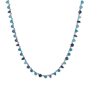 "Color Crush" Simulated Gemstone 18" Tennis Necklace