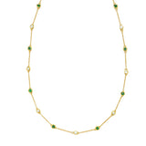 Cocci Collection 2.32ctw Brazilian Sakota Emerald & Zircon Station Necklace