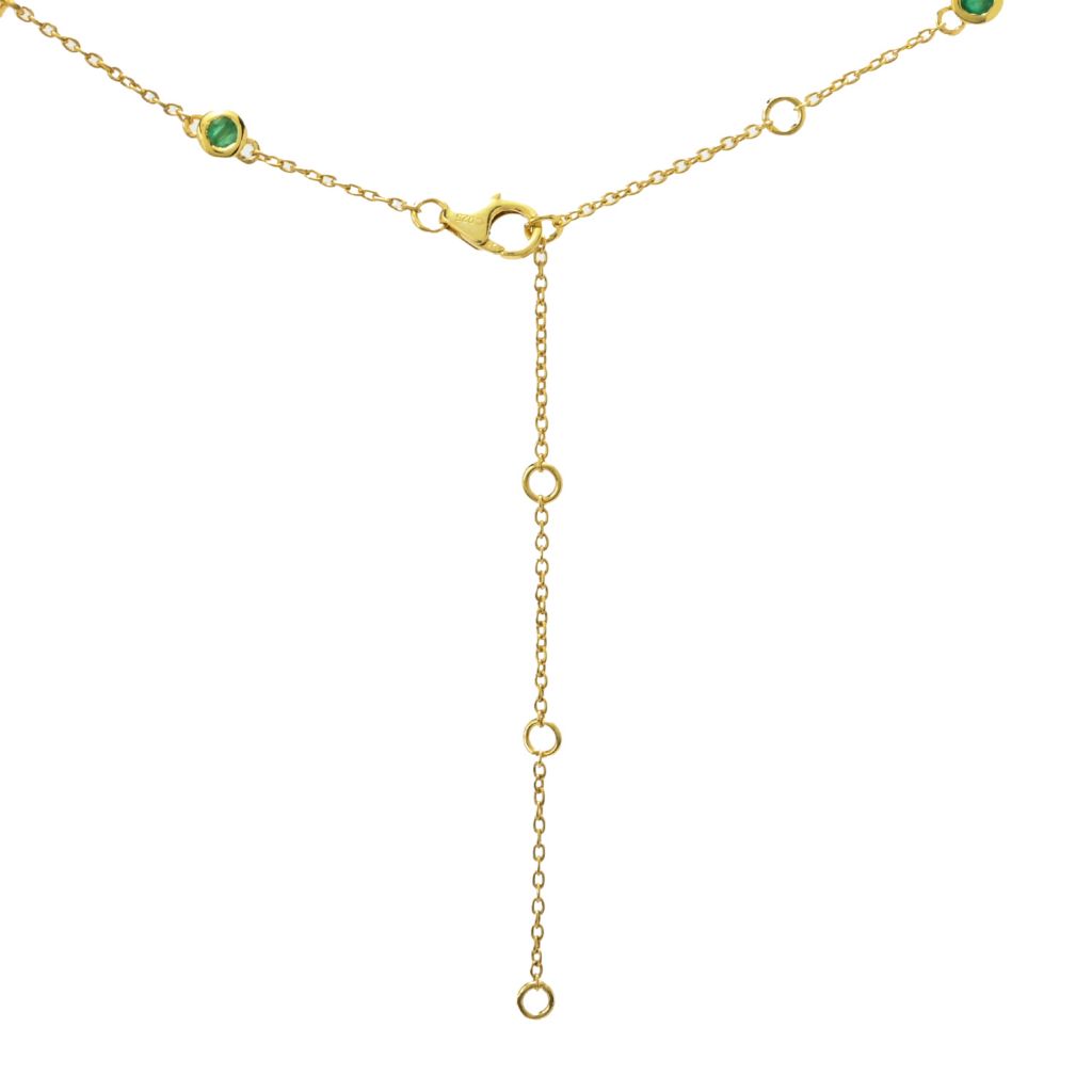 Cocci Collection 2.32ctw Brazilian Sakota Emerald & Zircon Station Necklace