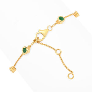 Cocci Collection 1.08ctw Brazilian Sakota Emerald & Zircon Station Bracelet