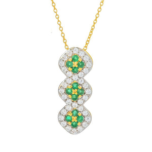 Cocci Collection 1.16ctw Brazilian Sakota Emerald & Zircon Pendant w/ Chain