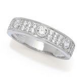 Brilliante Choice of Plating Simulated Diamond Station & Pave Set Ring